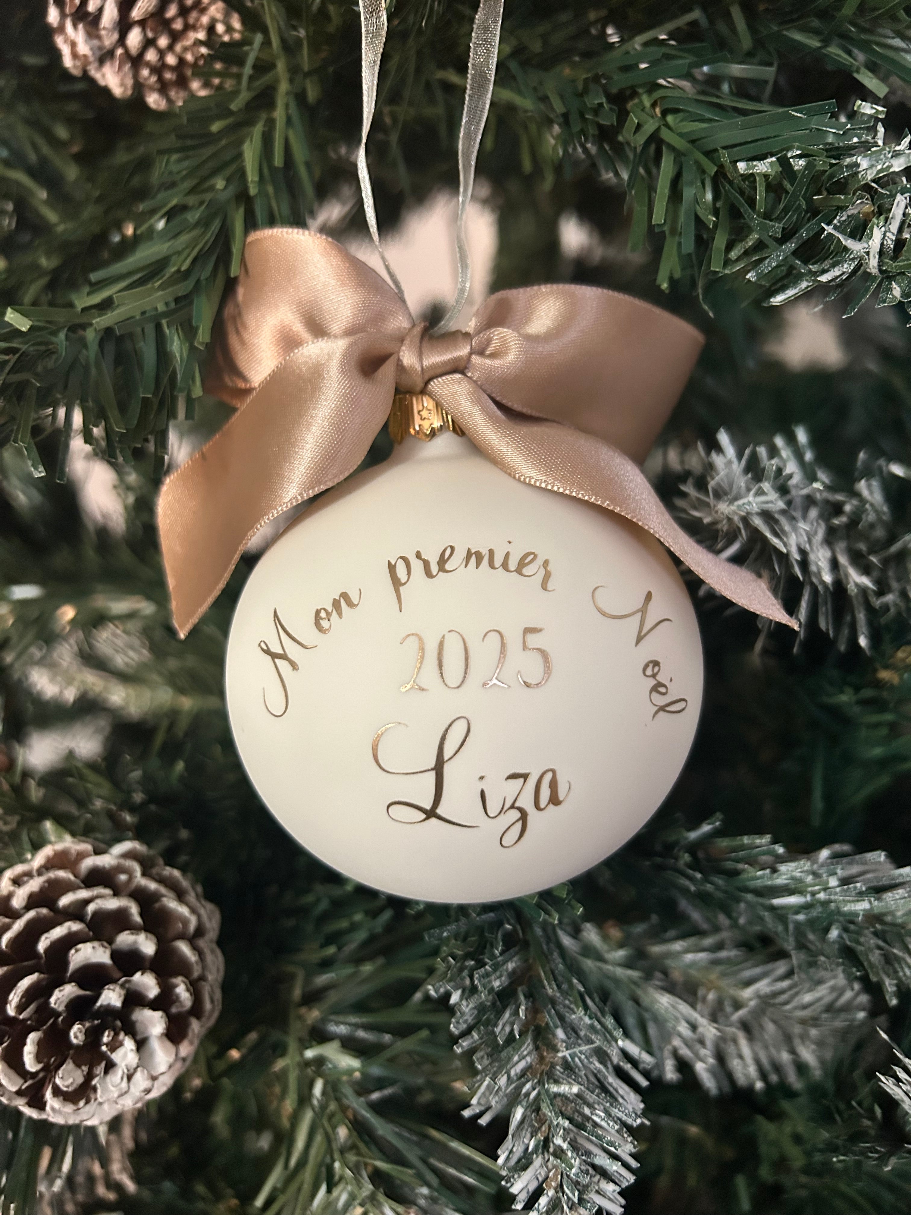 Boule de noël blanche 8cm