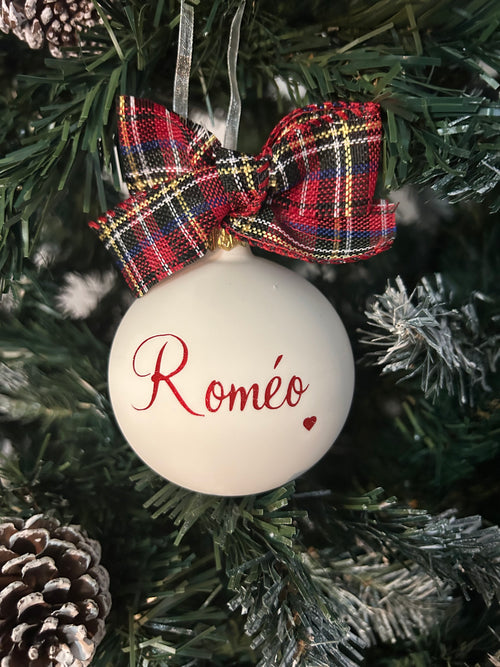 Boule de noël blanche 8cm