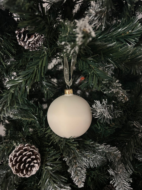 Boule de noël blanche 8cm