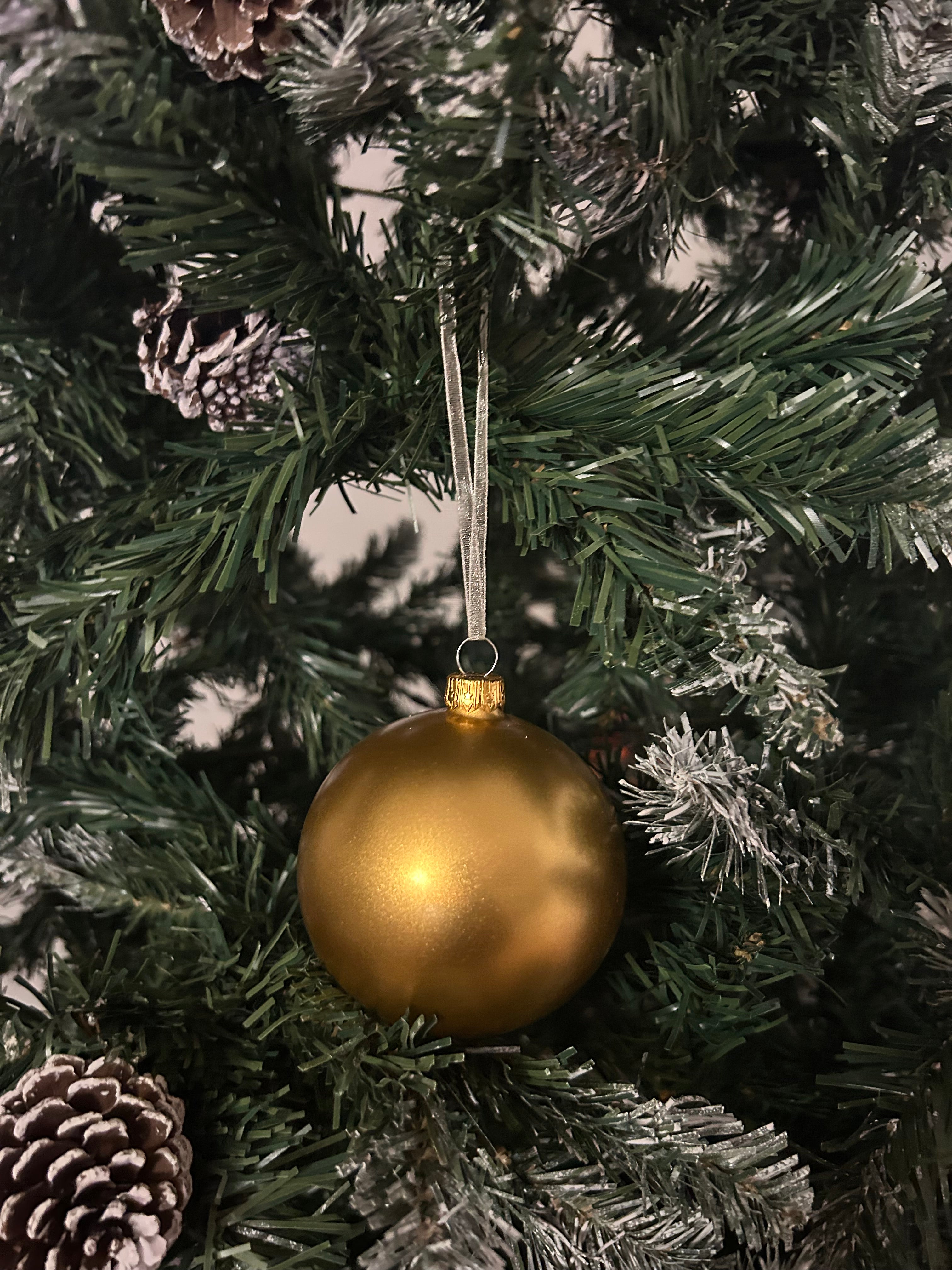 Boule de noël doré 8cm
