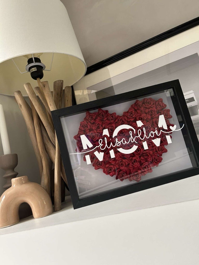 Cadre à fleurs en forme de coeur
